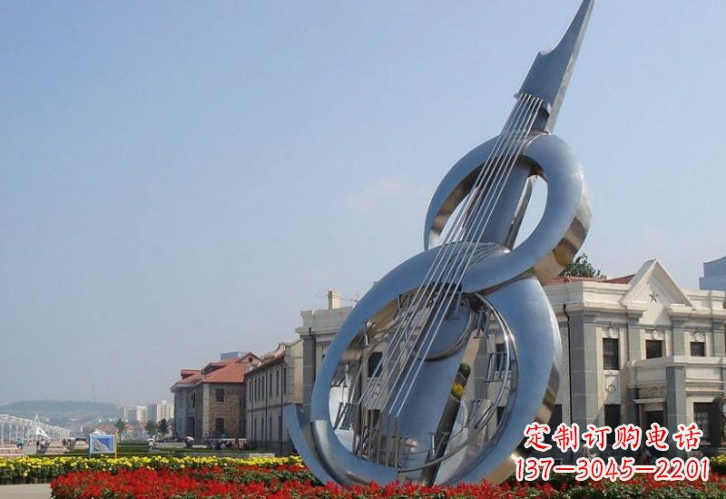 大同不锈钢广场抽象大提琴 雕塑