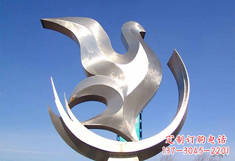 大同不锈钢鸽子雕塑象征着和平