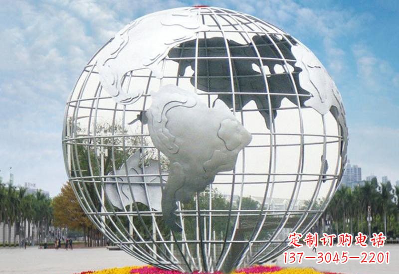 大同不锈钢地球雕塑象征着和平与友谊