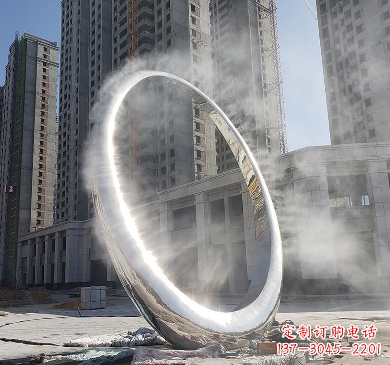 大同不锈钢圆环雕塑给城市带来独特美感