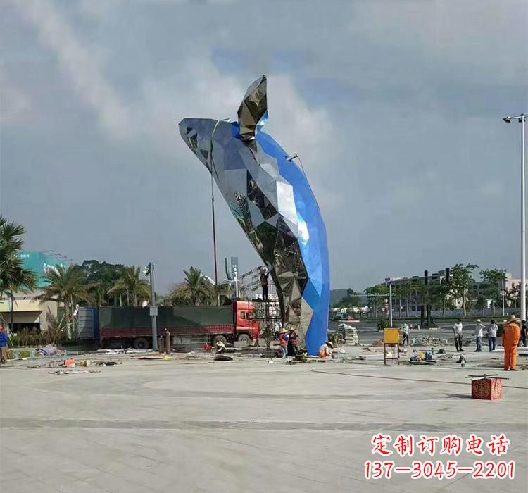 大同不锈钢广场鲸鱼海洋动物雕塑