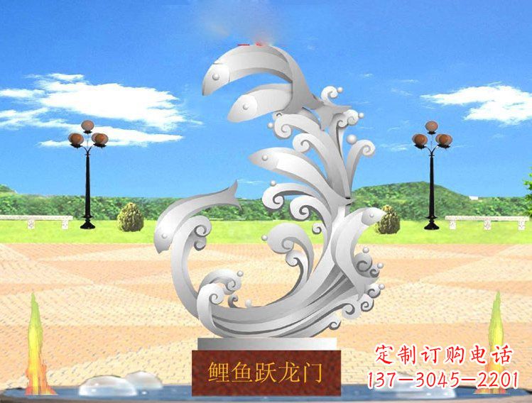 大同不锈钢广场上的龙雕塑