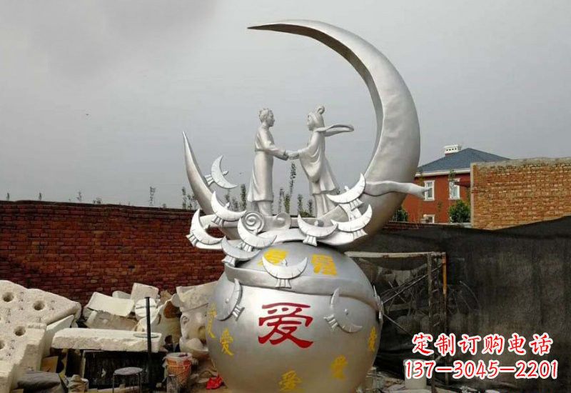 大同牛郎织女传说的不锈钢雕塑