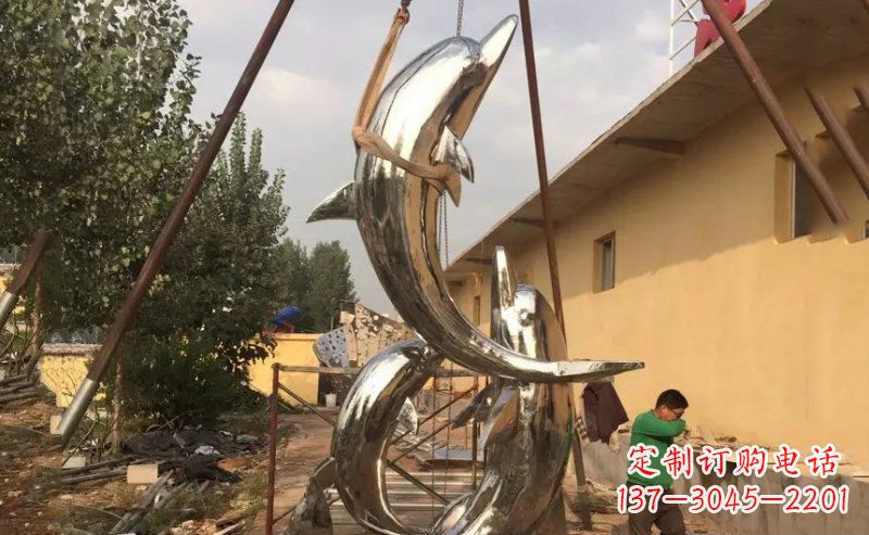 大同不锈钢海豚雕塑 (5)