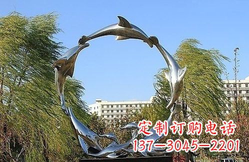 大同不锈钢海豚雕塑美的化身