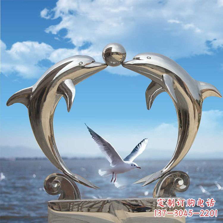 大同不锈钢海豚雕塑精美的海洋之美