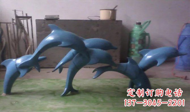 大同不锈钢海豚雕塑精致的艺术品