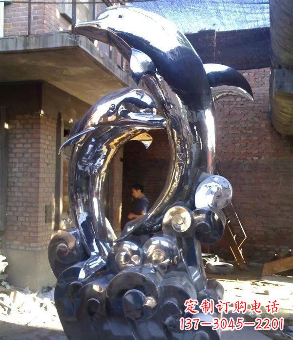 大同不锈钢海豚美观动态的雕塑