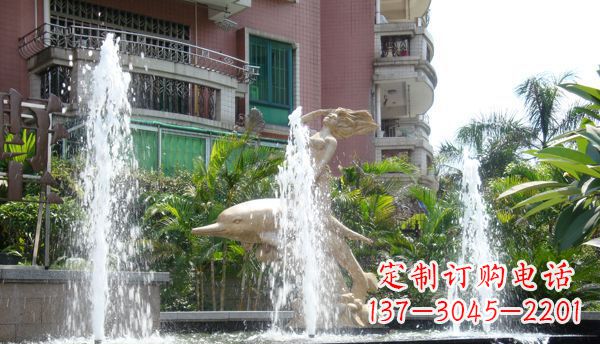 大同不锈钢海豚喷泉雕塑