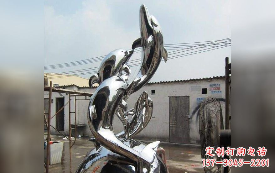 大同不锈钢海豚嬉戏雕塑