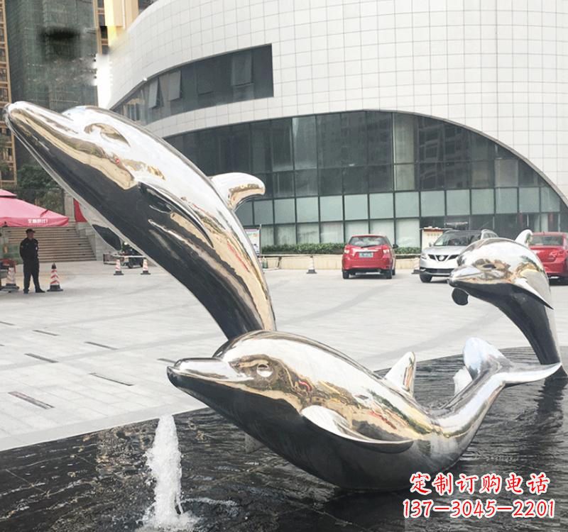 大同不锈钢海豚造型雕塑