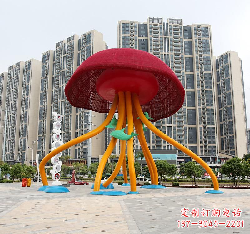 大同不锈钢海洋水母动物雕塑精美绝伦