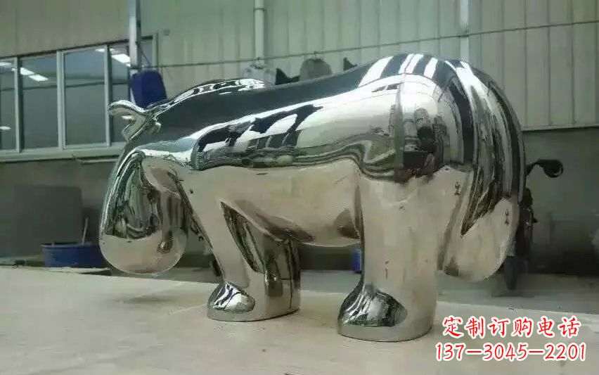 大同不锈钢河马雕塑美观耐用的艺术品