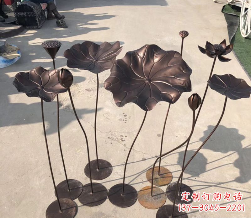 大同不锈钢荷花雕塑传承传统文化