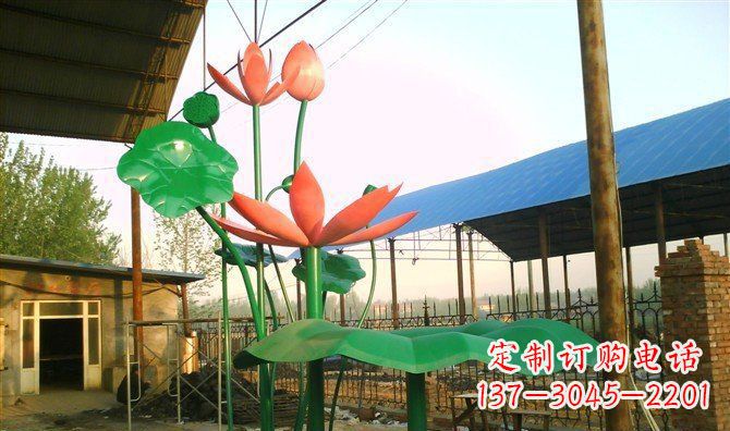 大同不锈钢荷花荷叶景观雕塑