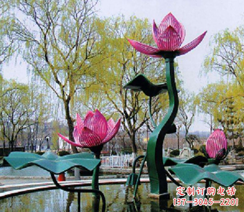大同不锈钢荷花景观雕塑