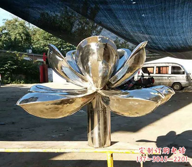 大同不锈钢荷花雕塑——彰显小区景观之美