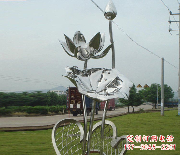 大同不锈钢荷叶荷花公园景观雕塑