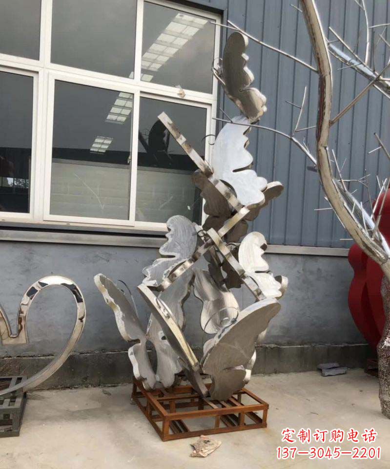 大同蝴蝶之舞不锈钢雕塑精美绝伦