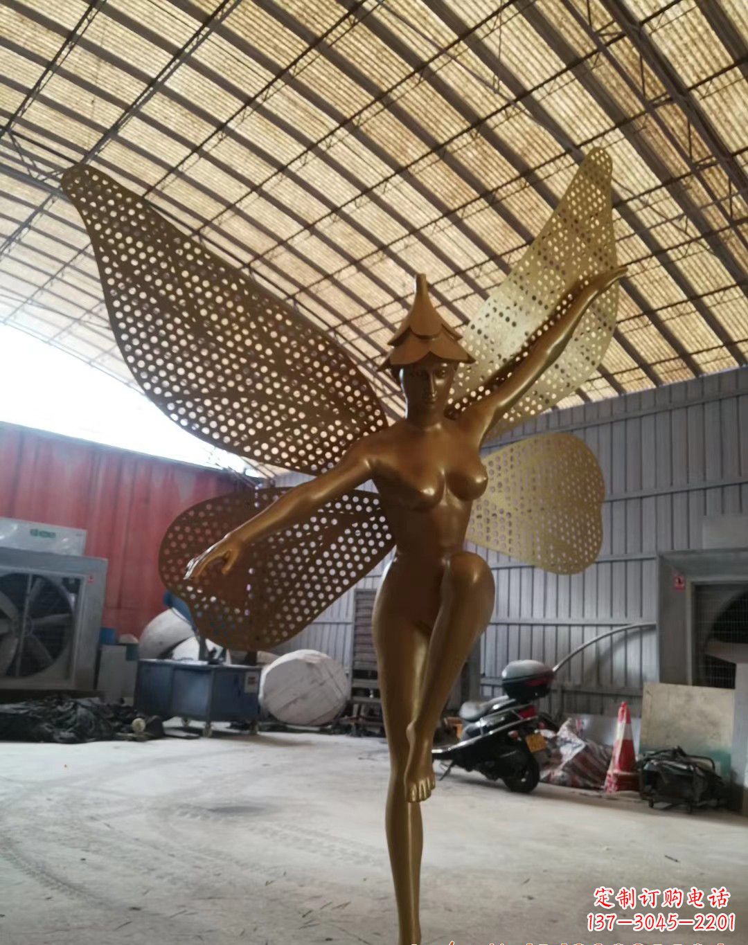 大同不锈钢蝴蝶仙子雕塑精美的美丽之作