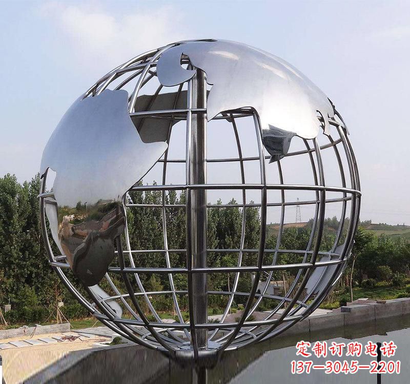 大同不锈钢户外地球仪雕塑一件既美观又能提醒人们环保的艺术品
