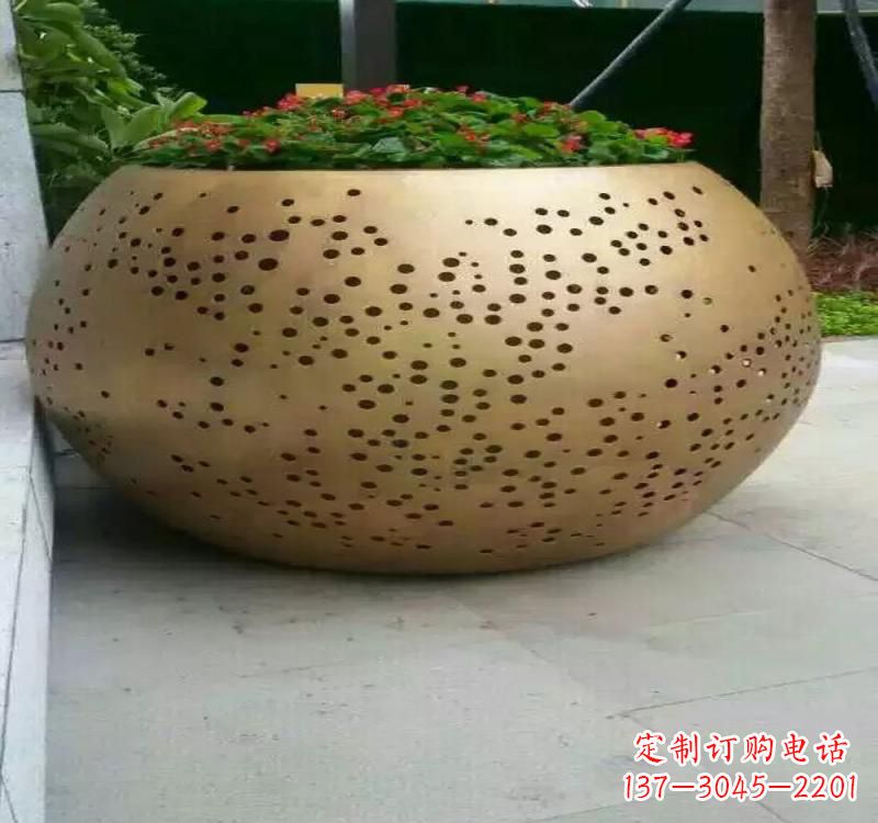 大同不锈钢户外花盆雕塑美观耐用的室外装饰