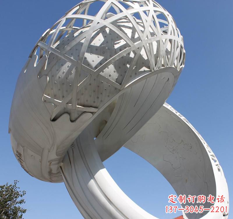 大同不锈钢户外婚庆戒指雕塑