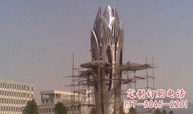 大同不锈钢花朵火炬雕塑