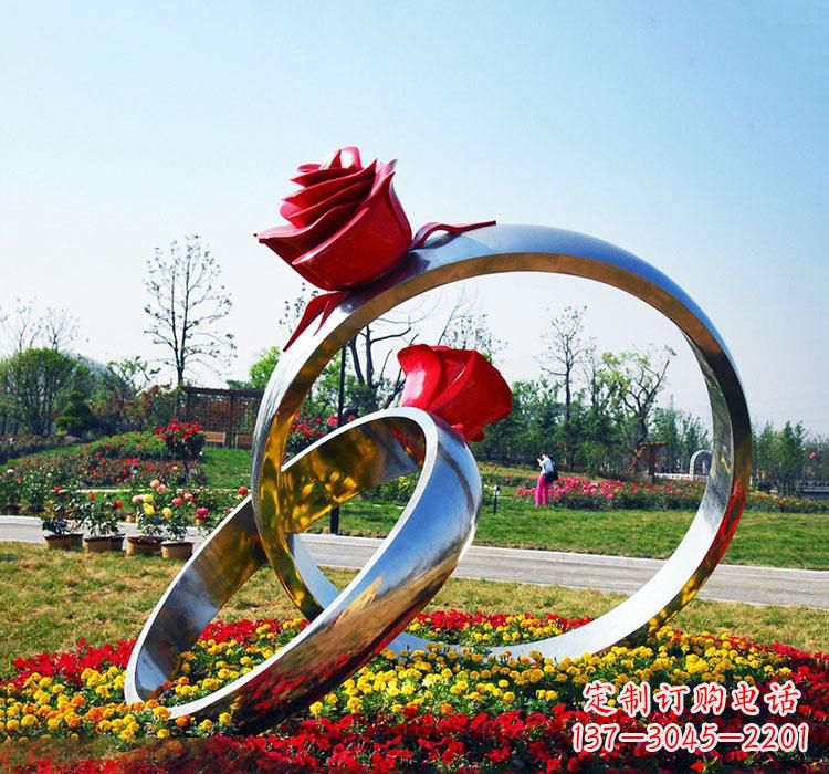 大同精美不锈钢戒指雕塑