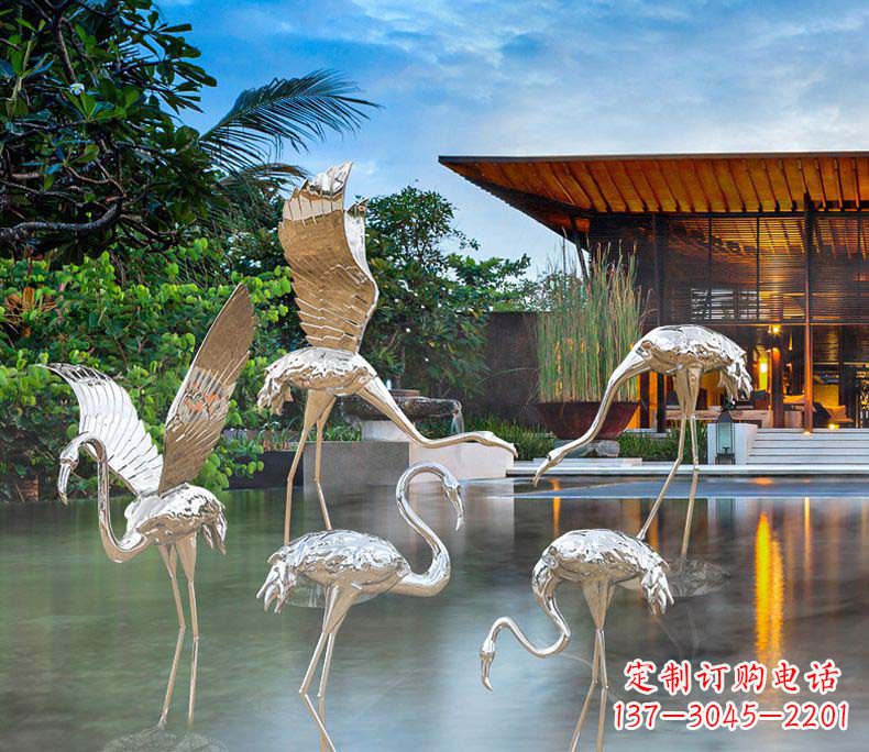 大同精美不锈钢火烈鸟雕塑