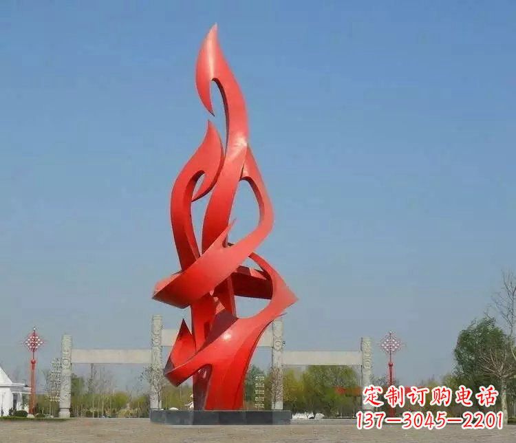 大同火苗雕塑点缀城市景观