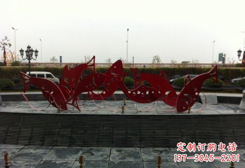 大同不锈钢剪纸鲤鱼雕塑精巧美观