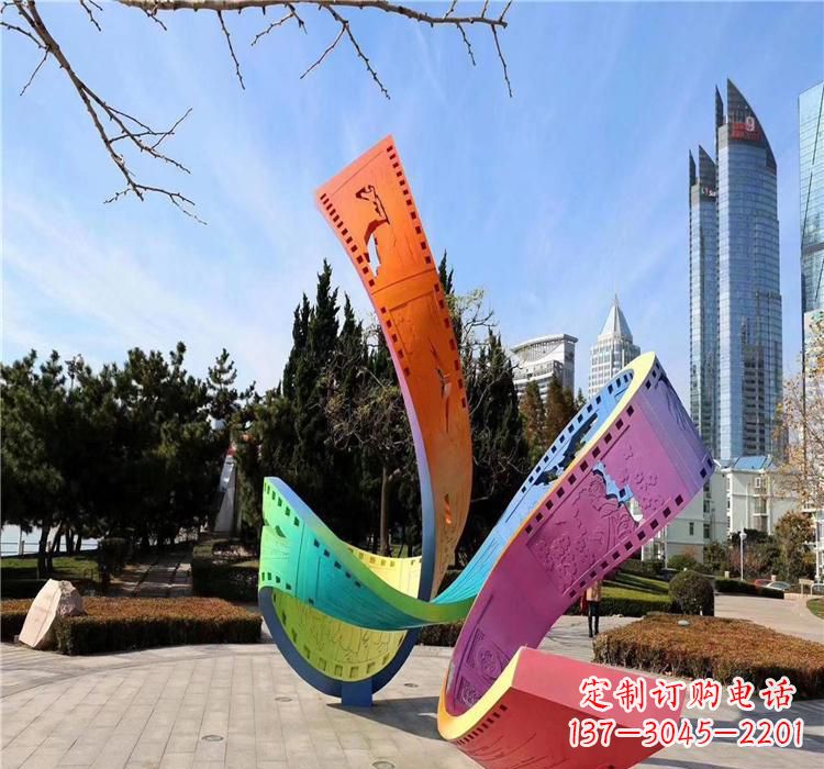 大同波浪状的不锈钢胶卷雕塑