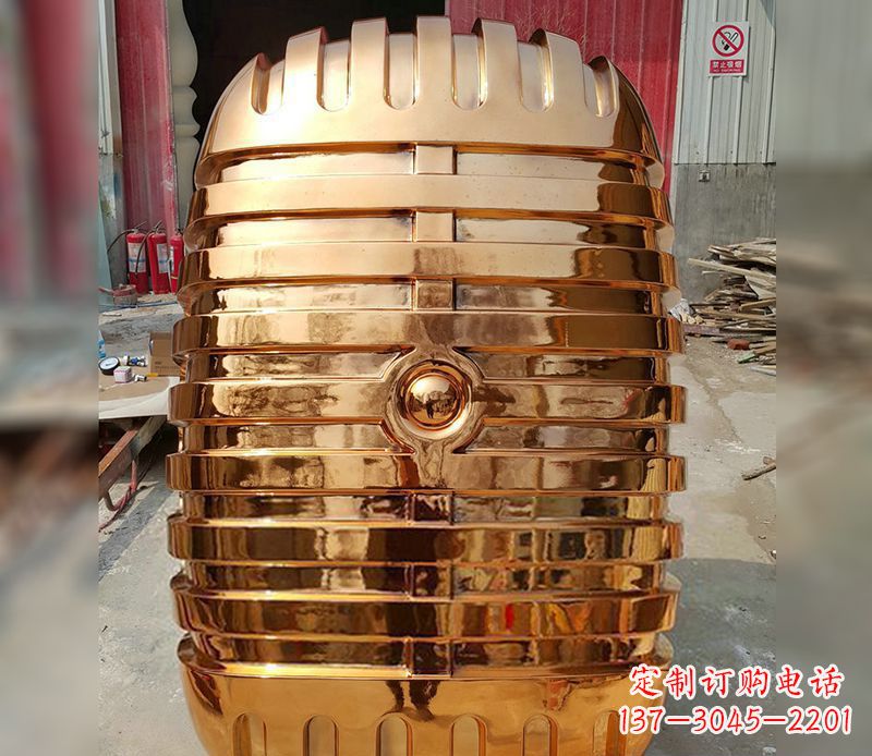 大同精美不锈钢话筒雕塑