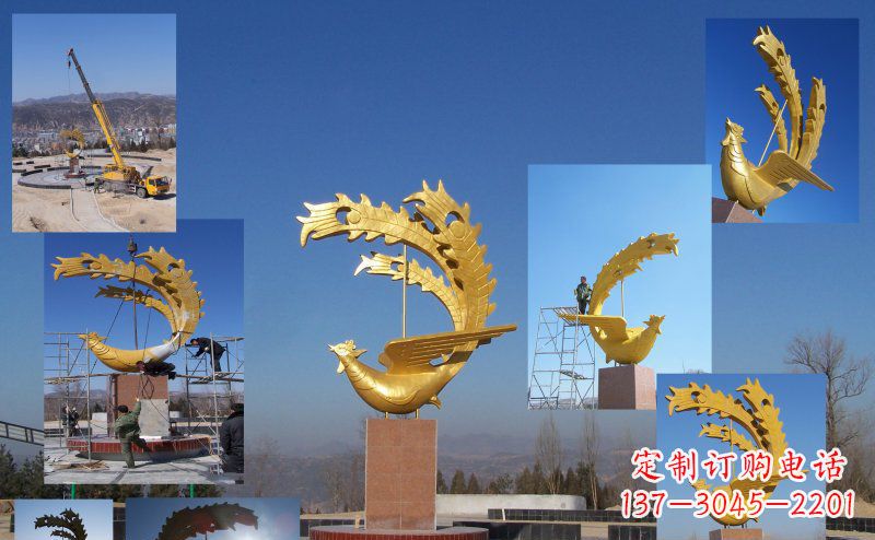 大同凤凰金色雕塑——展现凤凰之美