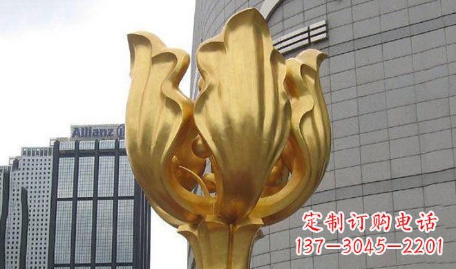 大同不锈钢紫荆花雕塑传承中国文化