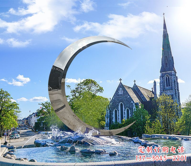 大同不锈钢景观月亮雕塑精美绝伦