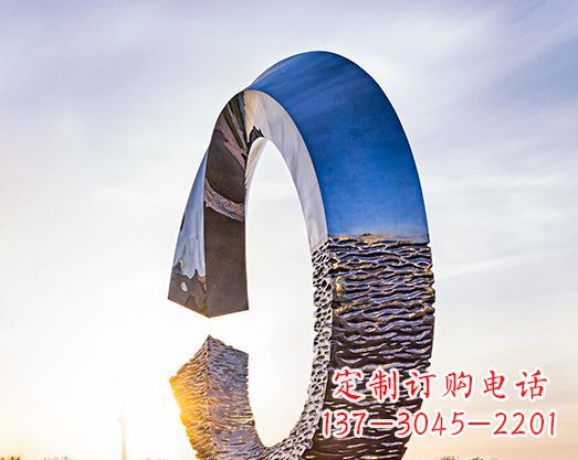 大同不锈钢景观圆环雕塑环绕自然之美