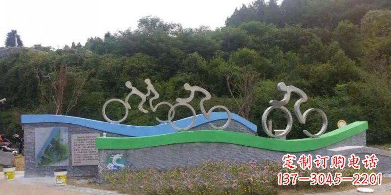 大同不锈钢自行车雕塑——给景区增添一抹绚烂