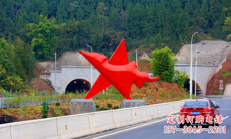 大同不锈钢景区抽象五角星雕塑