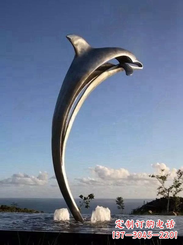 大同不锈钢海豚雕塑让游客流连忘返