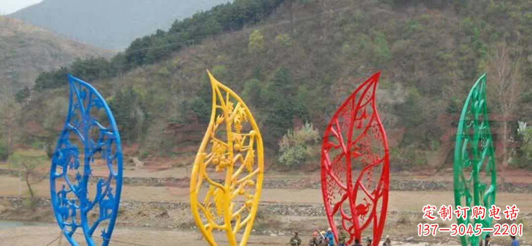 大同不锈钢景区镂空树叶雕塑