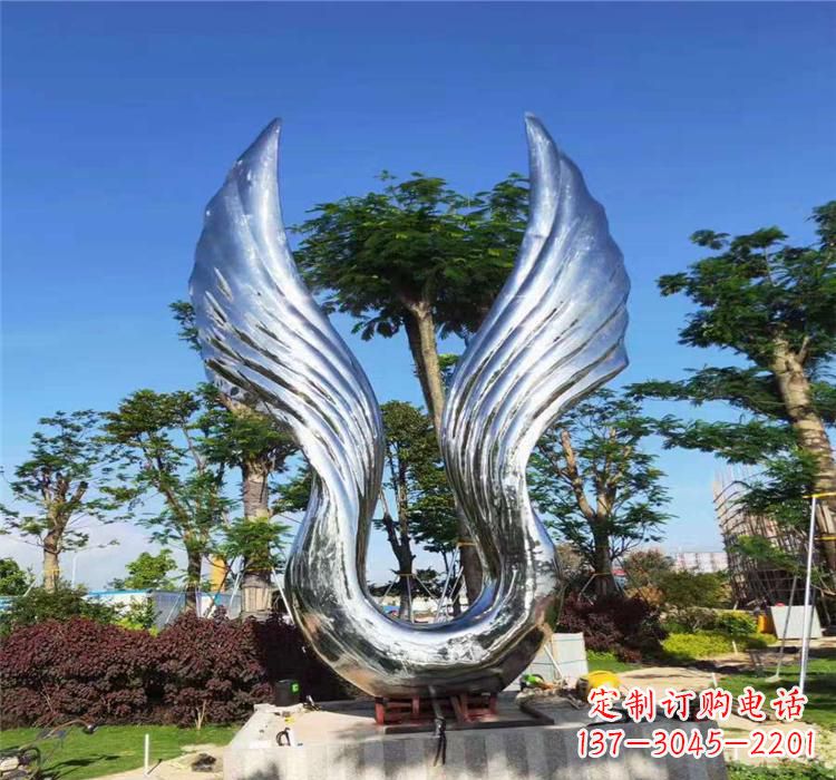 大同不锈钢镜面翅膀雕塑