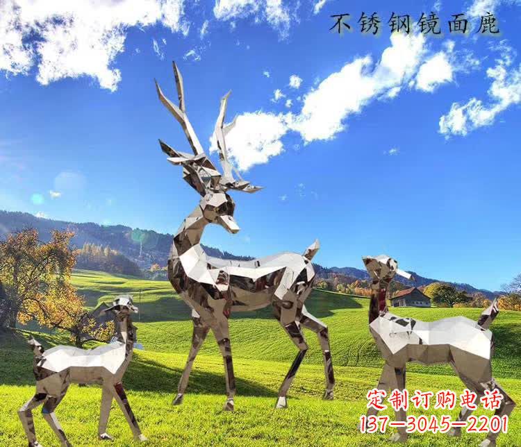 大同不锈钢鹿精美的动物雕塑