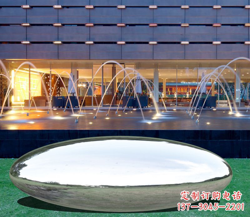 大同不锈钢镜面鹅卵石广场雕塑