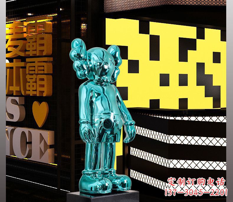 大同不锈钢蓝色机器人雕塑引领未来的艺术品