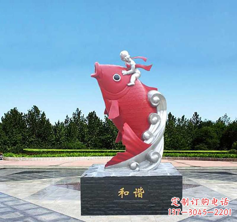 大同不锈钢鲤鱼雕塑精美绝伦