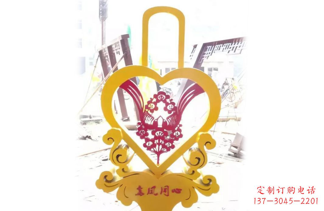 大同不锈钢龙凤同心景观雕塑彰显中国传统文化