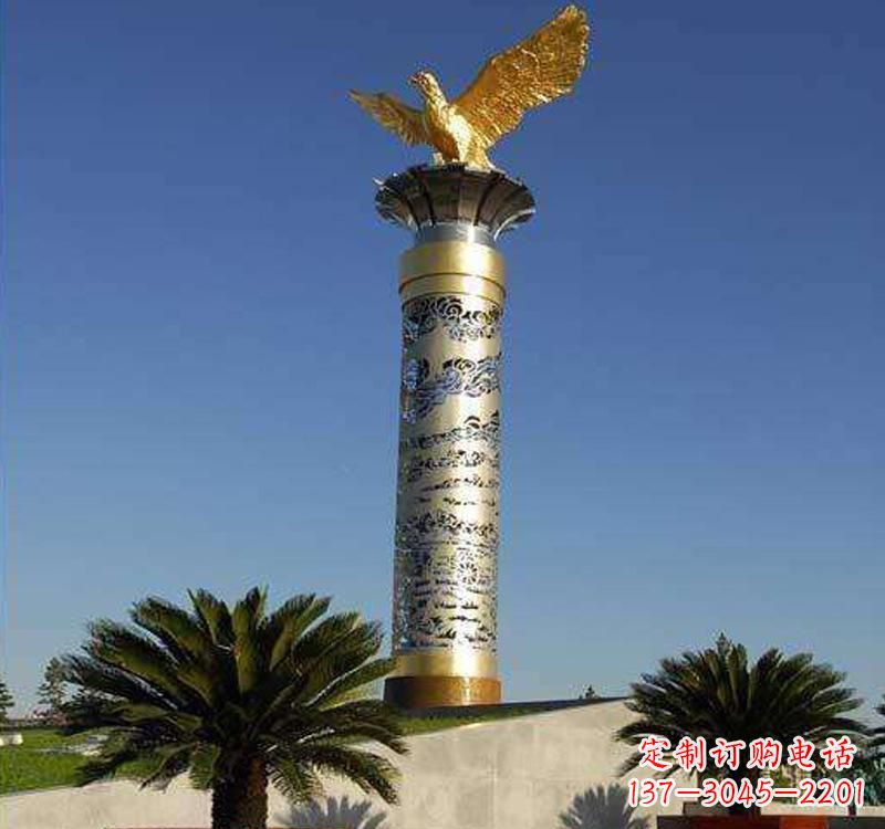 大同不锈钢龙柱雕塑把神秘的传统融入现代