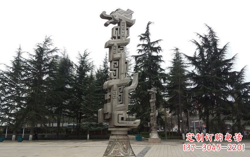 大同不锈钢龙柱雕塑引领公共景观